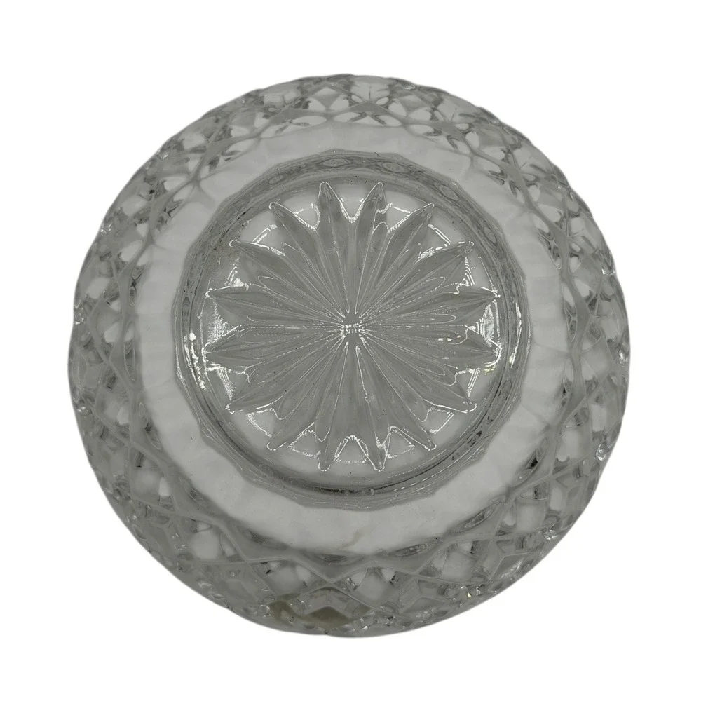 Lenox Fine Crystal Bowl Diamond Cut Glass Serving Dish Czech Republic Excellent
